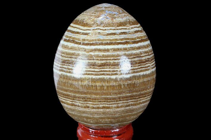 Polished, Banded Aragonite Egg - Morocco #98427